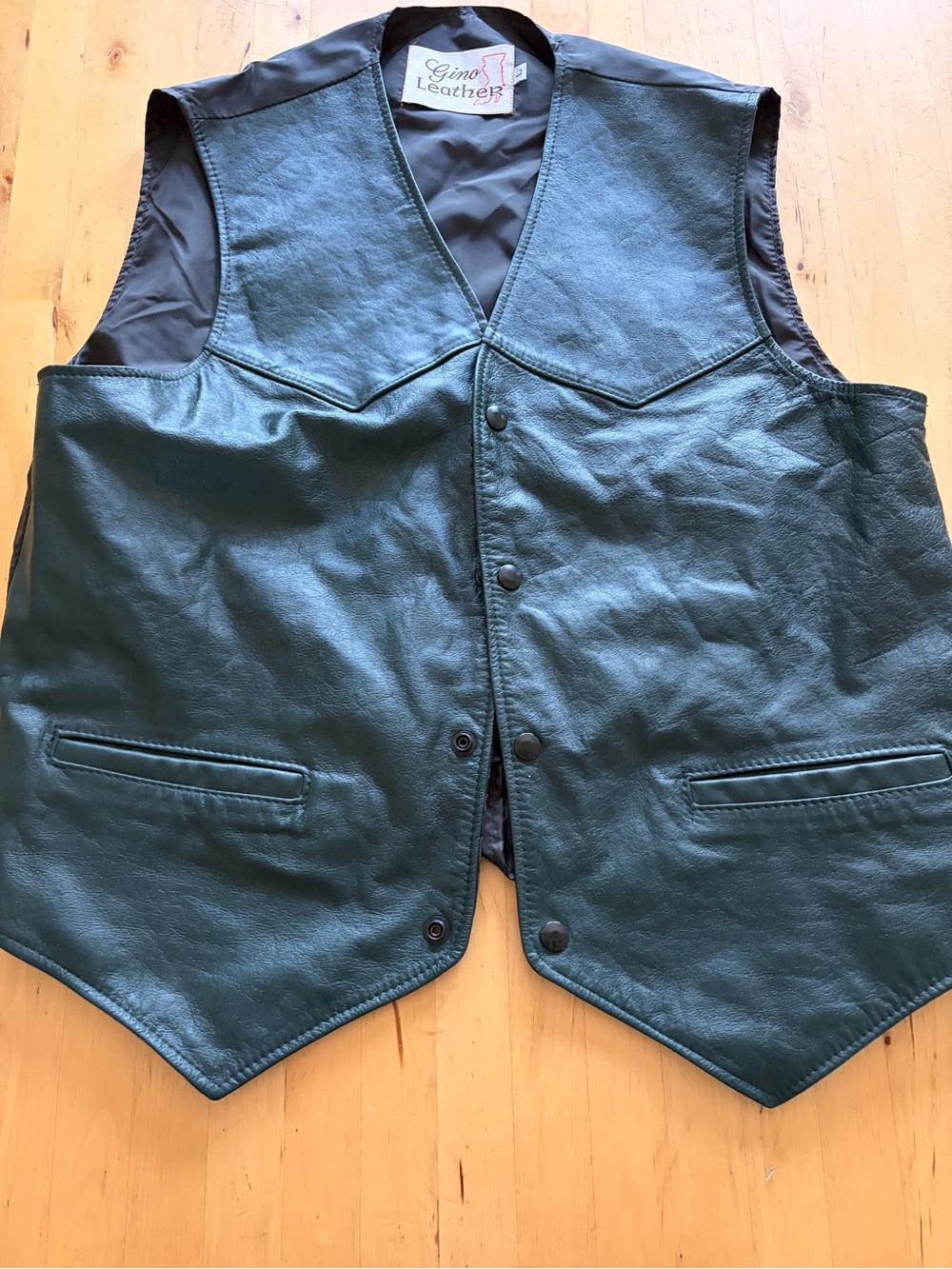 Gino Leather Green Leather Vest